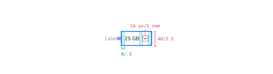 Structure and spacing measurements for Inline Select